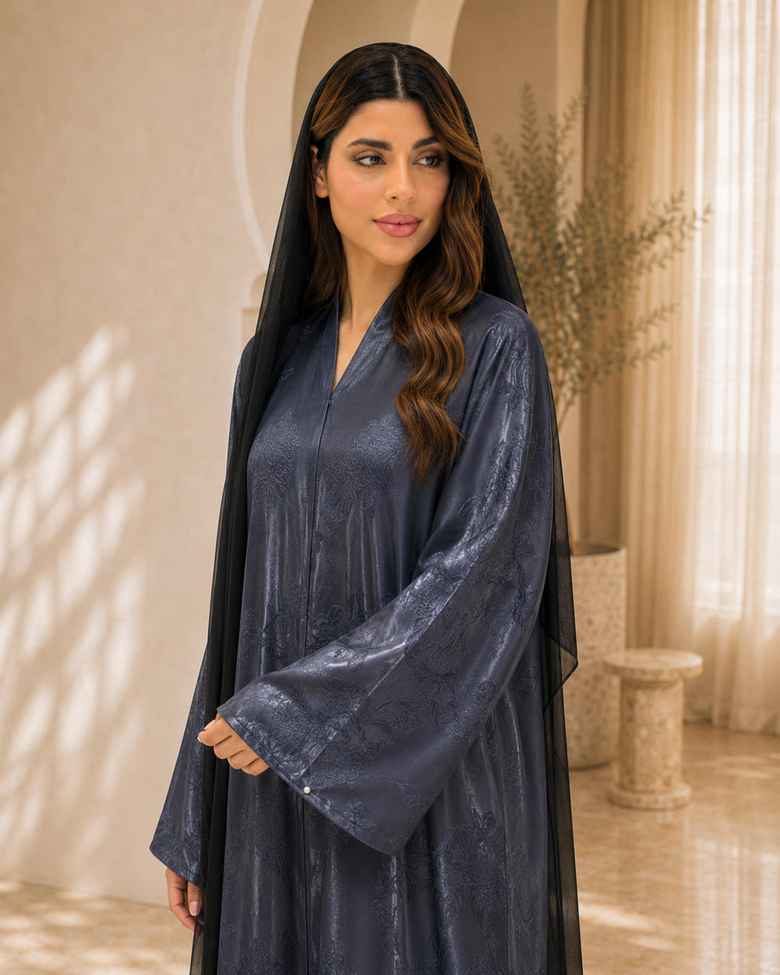 Noir Floral Abaya