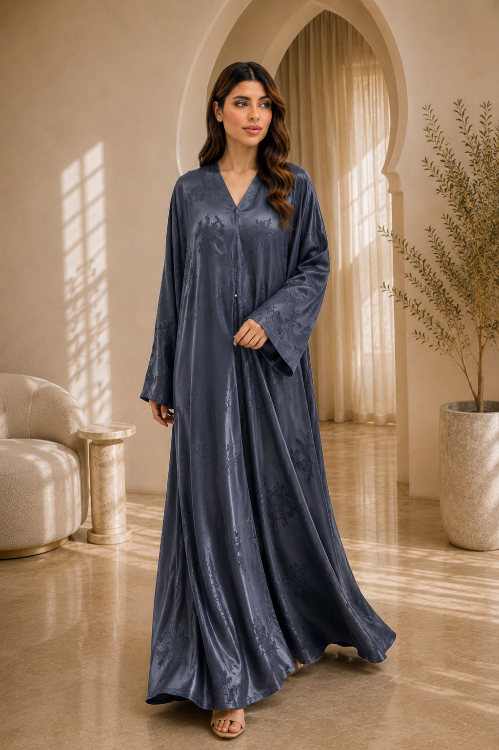 Noir Floral Abaya