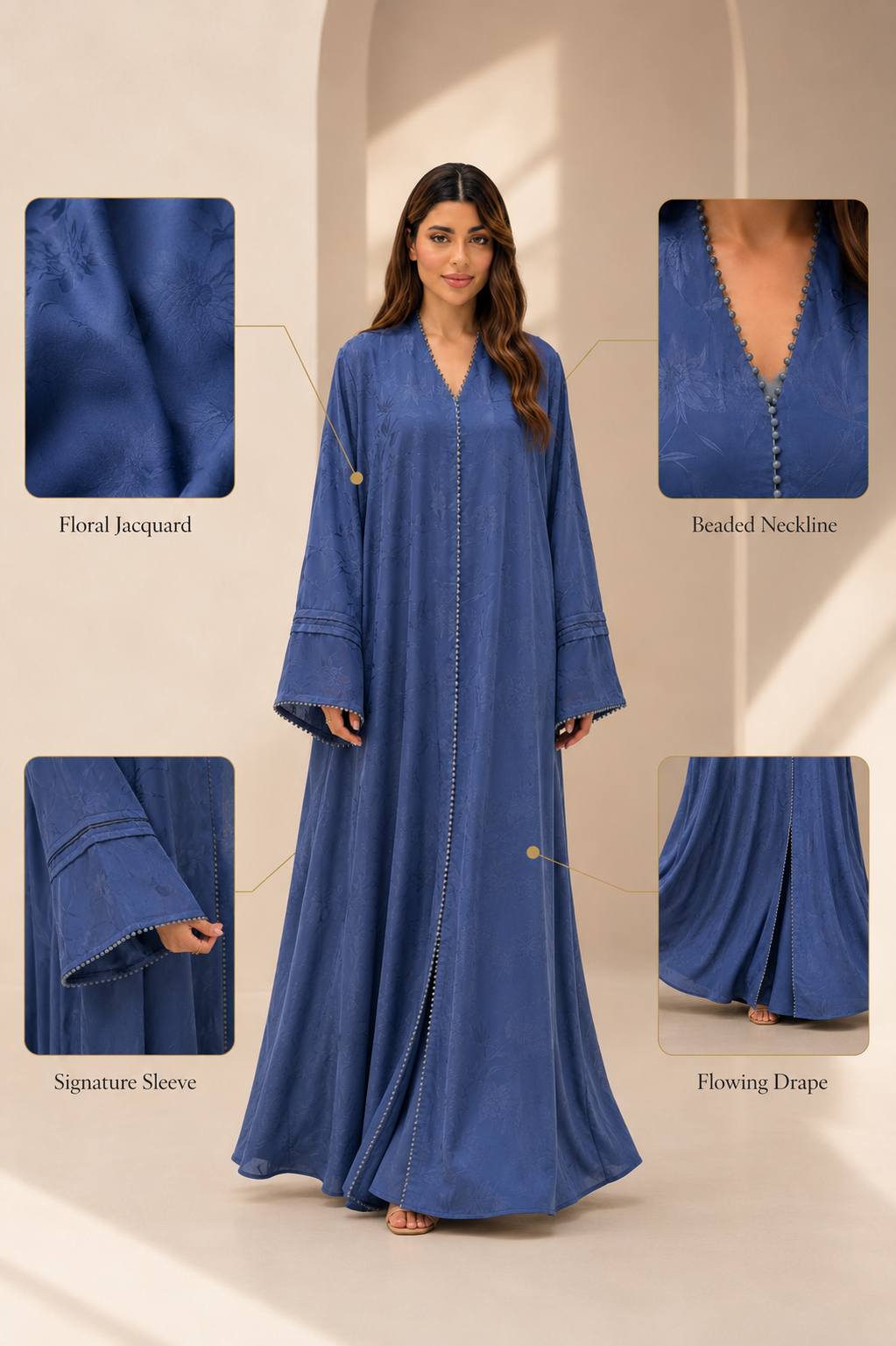 Midnight Floral Abaya