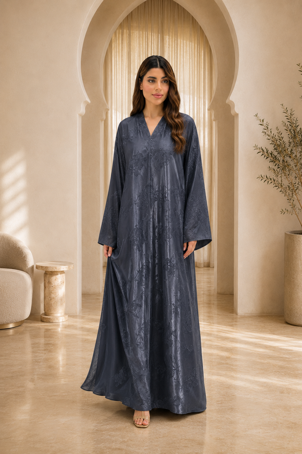 Noir Floral Abaya
